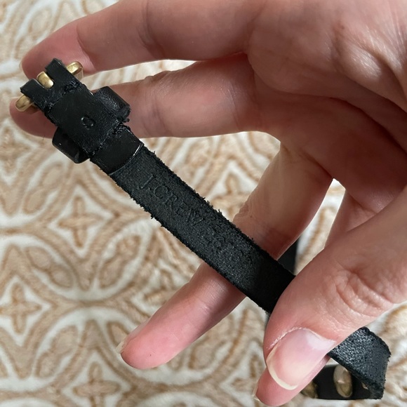 Y2K J. Crew Black Leather Skinny Belt main image 7